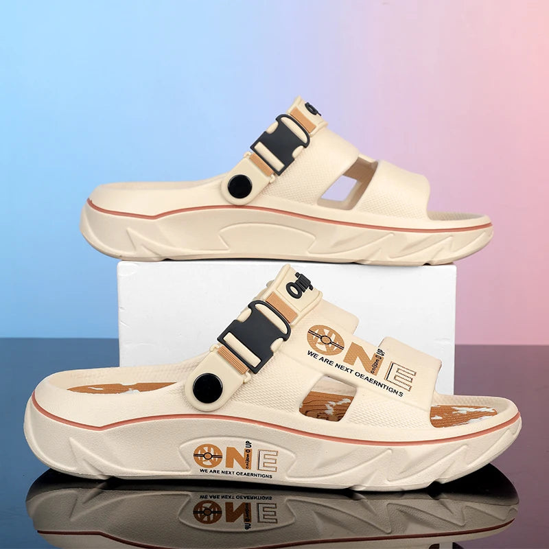 Fashion Men's Slippers Outdoor Sandals Beach Comfortable Soft Slides Clogs Casual Garden Shoes Men Women Indoor Home Slippers