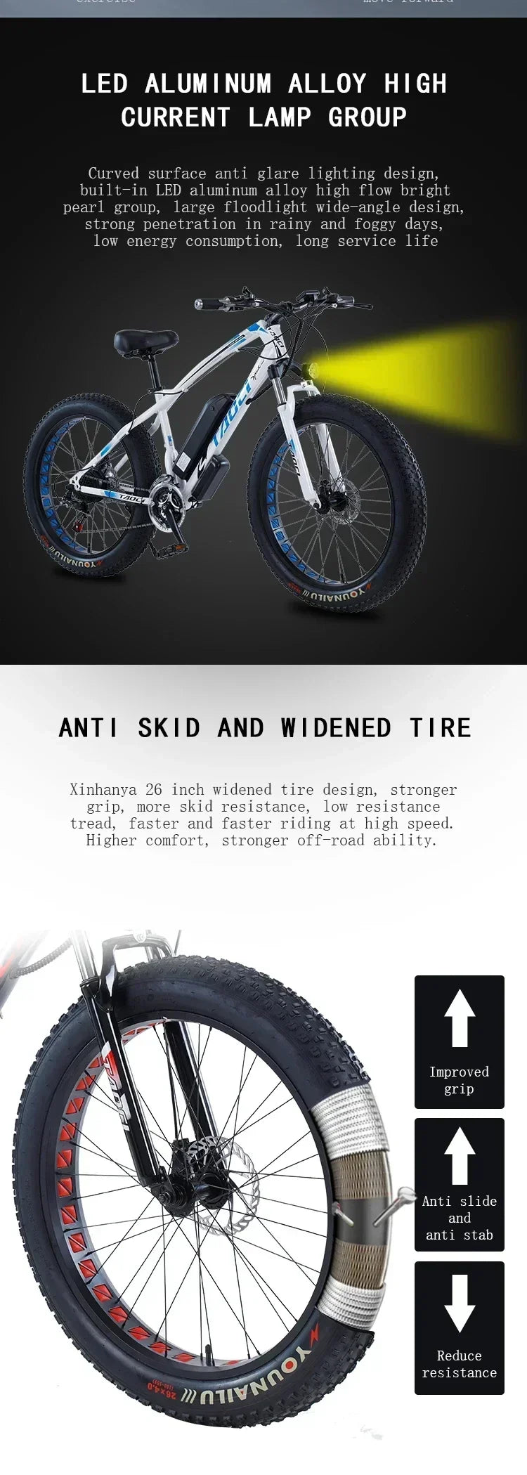 Electric bicycle AKEZ 750W motor 48v13ah battery Hydraulic Brake Electric bike 26 inch Fat tires mountain off-road riding e-bike