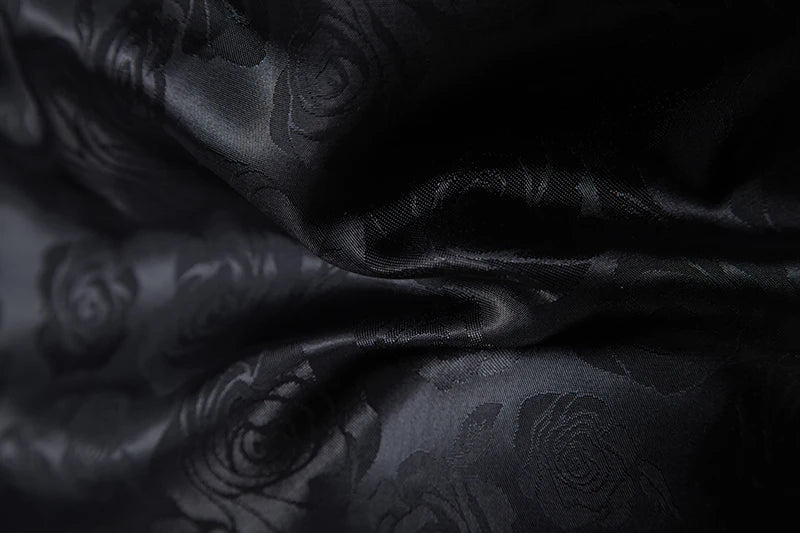 Shirt Men Fashion Gentleman Business Casual Slim Fit British Style Solid Color Button Rose Print Button Shirt Dress Shirt