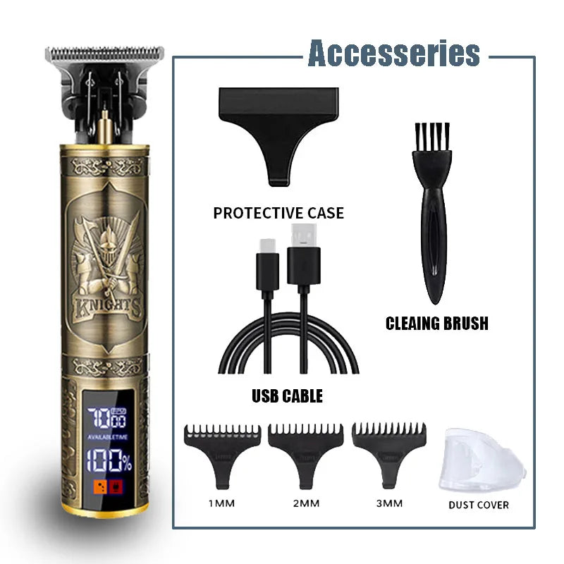 Professional Hair Clippers for Men - Cordless Rechargeable Zero Gapped T-Blade Hair Trimmer Electric Edgers Clippers