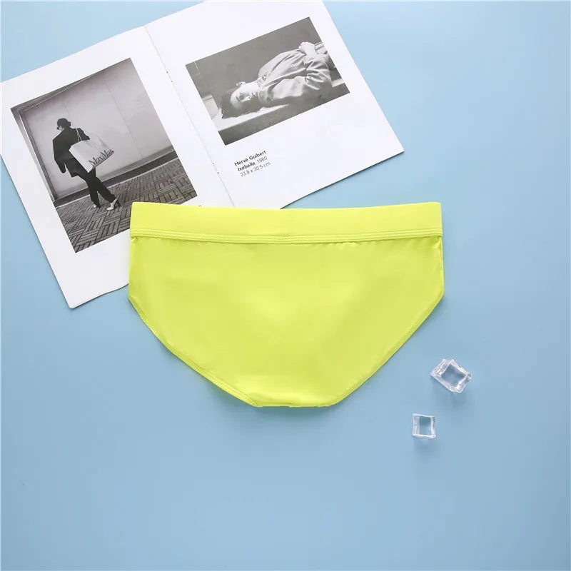 Men's Breathable Silk Underwear, Sexy Fashion Briefs, Comfortable Briefs, Low Waist, Stretch, Three-Dimensional Underpants
