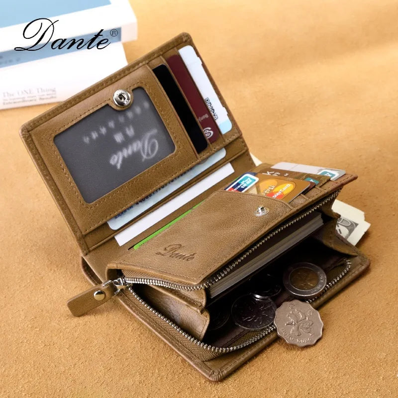 High Quality Men Wallet 2025 New Style Fashion Large Capacity Retro Card Bag Zipper Purses Pocket Short Men's Leather Wallet