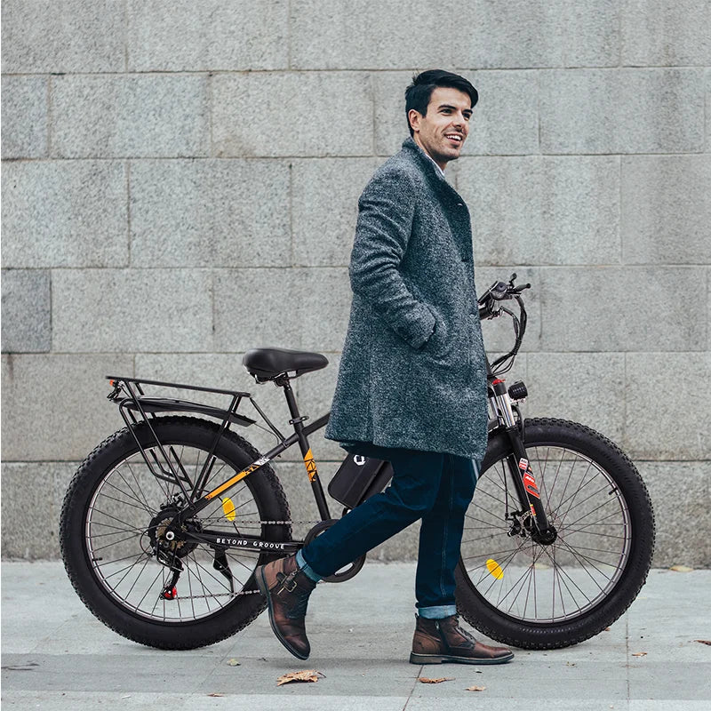 QNQ Electric Bike for Adults 1000W Electric Bicycle 48V 15AH E Bike 26" Fat Tire Mountain 31mph Dual Shock Absorber Ebike