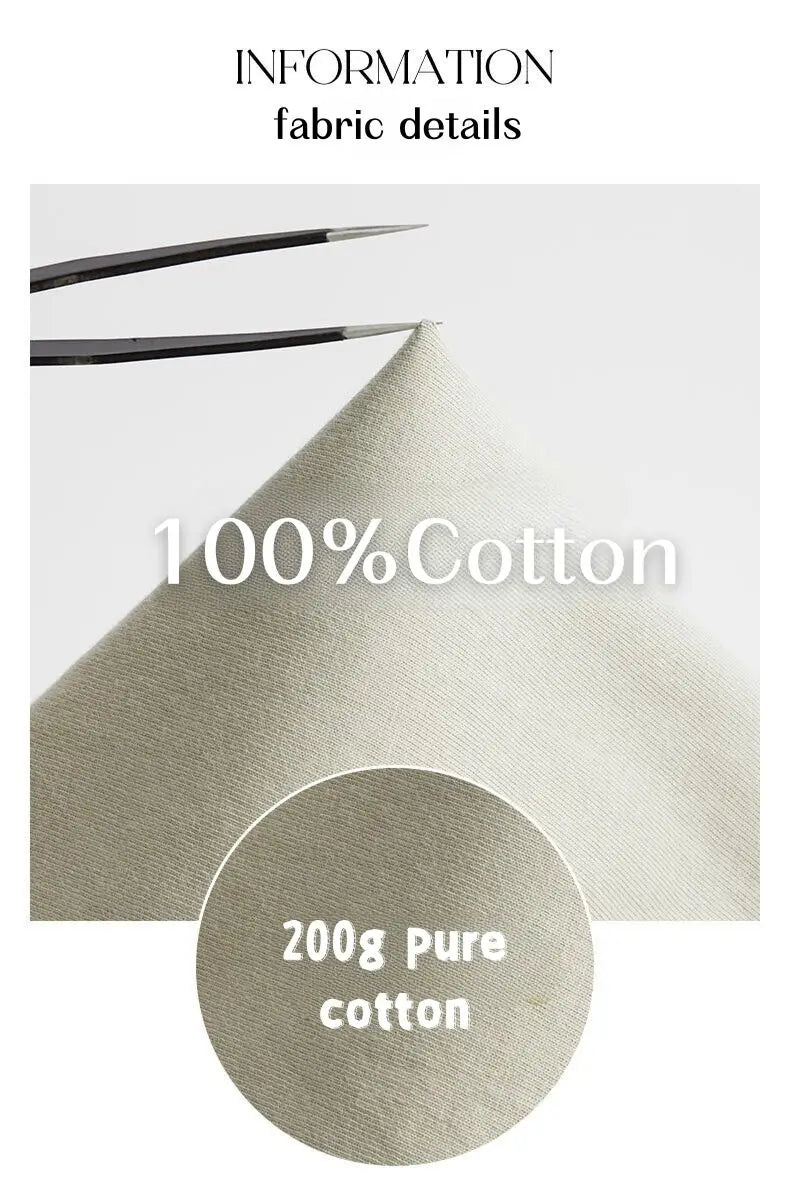 200G 100% Cotton T-shirts For Men solid color  Oversized Basic T Shirt Drop-Shoulder Tshirt Streetwear Tops monochrome Tee