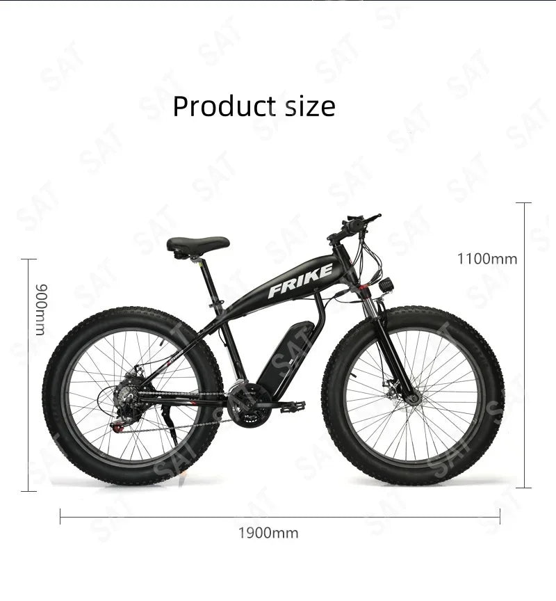 -For 26 Inch Lithium Battery Fat Tire Snow Off-road Electric Assisted Bicycle Mountain Bike