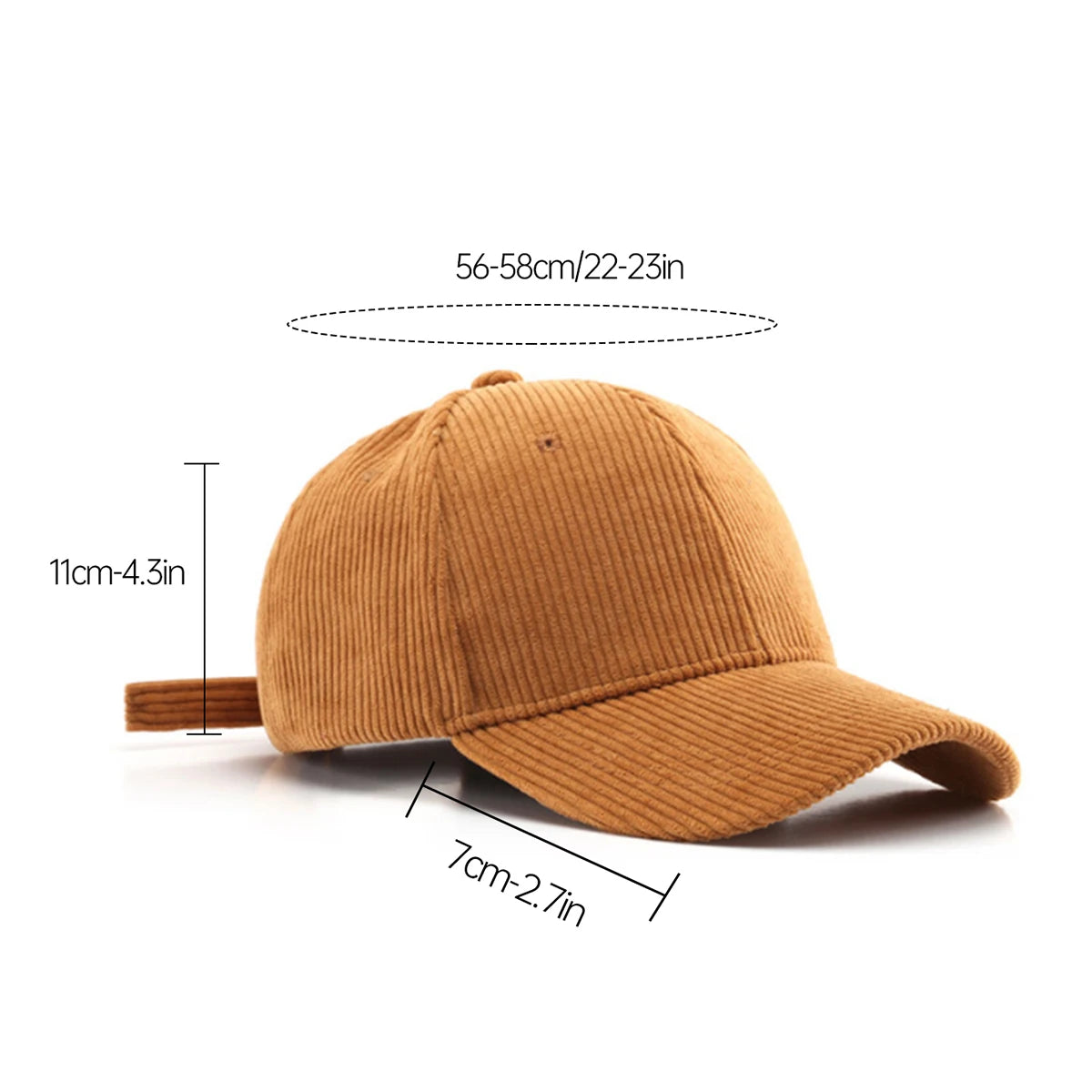 Men's Hats 2025 New Versatile Corduroy Autumn and Winter Baseball Caps for Teenagers, Couples, Students, Women's Peaked Caps for Hiking and Outdoor Sports