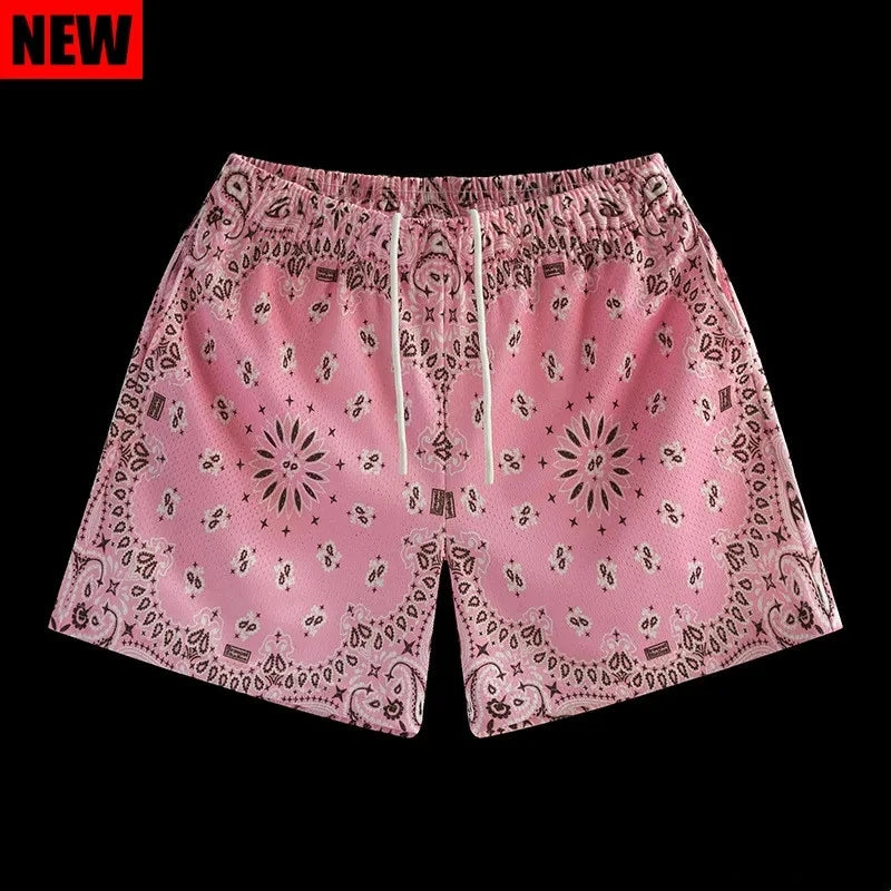 2024 New summer men shorts men and women's fashion beach seaside casual pants mesh sports quick-drying quarter pants