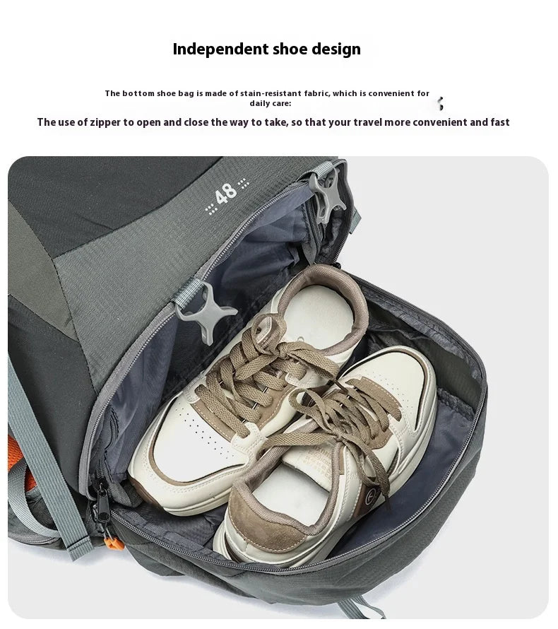 48L Camping Backpack Travel Bag For Men Large Capacity Outdoor Sport Trekking Hiking Mountaineering Shoulder Bag with Rain cover