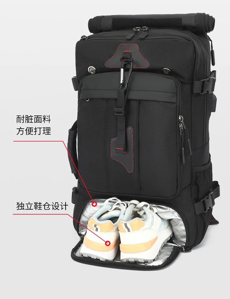 Travel backpack for men boarding, casual men's backpack for travel, large backpack for travel, 70 liters L, super large capacity