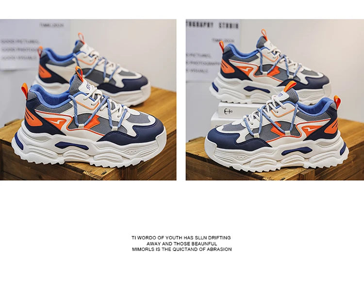 Men Sneakers 2025 Autumn New Mesh Breathable Running Sport Shoes Light Soft Thick Sole Hole Man Casual Shoes Athletic Sneakers