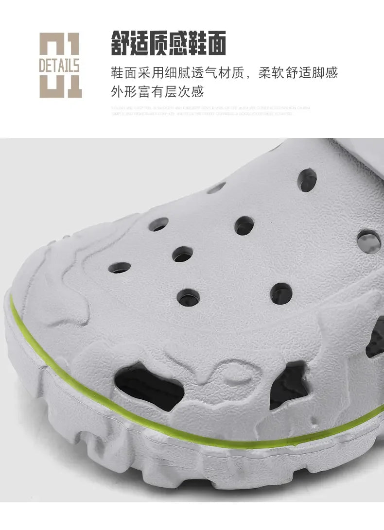 Men's Sandals Summer Clogs Non Slip Beach Trend Casual Sandals Breathable Thick Bottom High Quality Hole Shoes Big Size 45 46 47