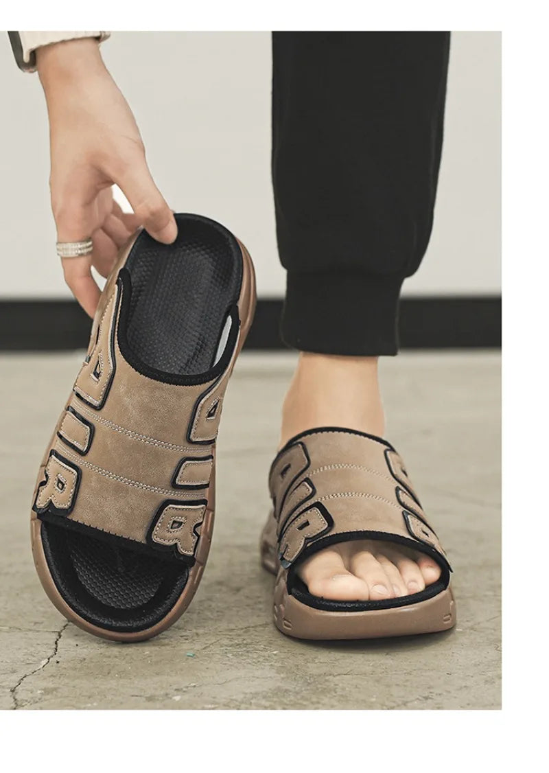 Men's Slippers 2025 Summer New Casual Slippers Fashion Air Cushion Sports Slippers for Men Non Slip Beach Shoes Designer Slides
