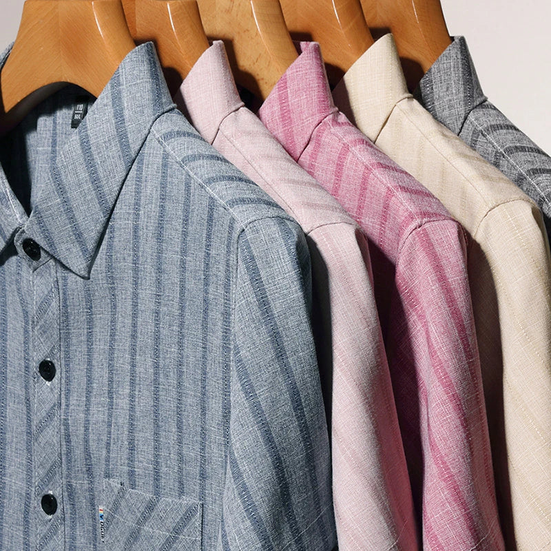 New Men's Business Casual Short Sleeved Printed Shirt with Wrinkle Resistance No Ironing Comfortable All Season Versatile Top