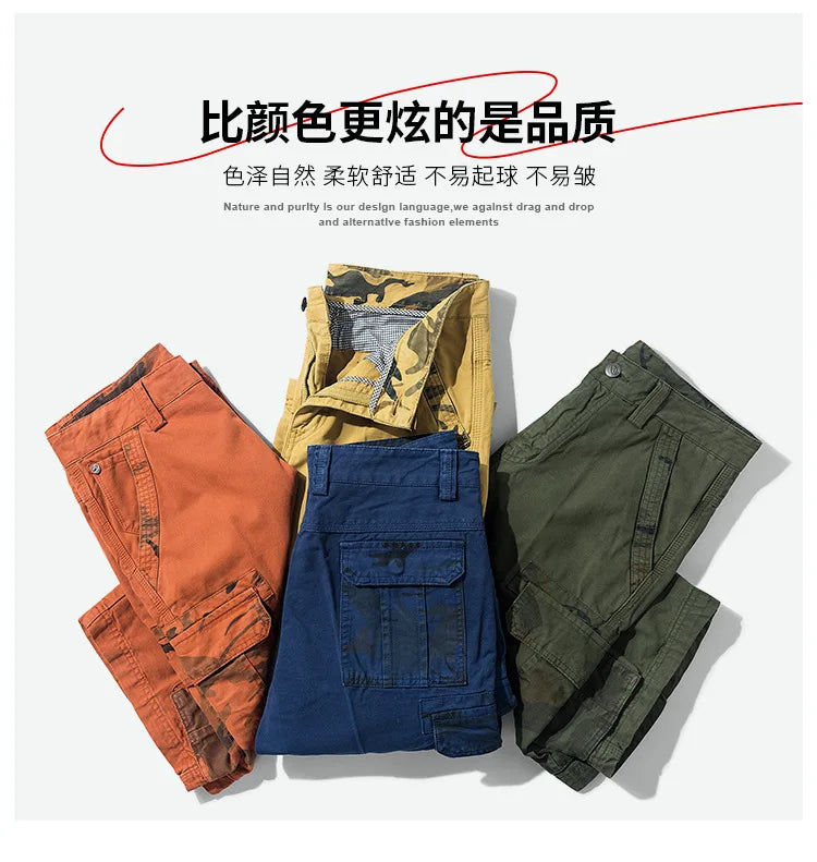 Summer Fashion Tooling Shorts for Men Casual Loose Cargo Shorts Outdoor Sport Pants Men Versatile Straight Cotton Short Trousers