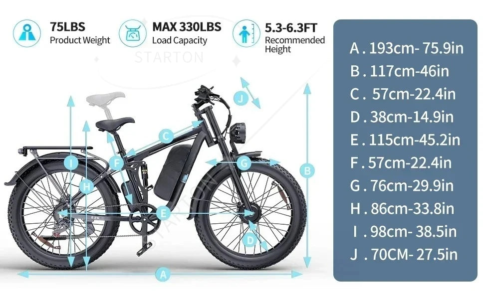 Electric Bicycle 2000W Dual Motor 48V 23AH Battery 20*4.0Inch Fat Tire Mountain Electric Bike Folding E bike
