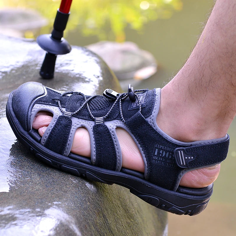 Men Sandals PU Leather Male Summer Shoes Outdoor Walking Beach Flat Sandals Shoes For Men Sneakers sandalias hombre