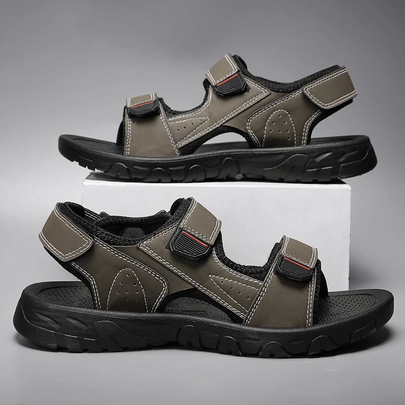 Brand Classic Mens Sandals Summer Genuine Leather Sandals Men Outdoor Casual Lightweight Sandal Fashion Men Sneakers Size 39-47