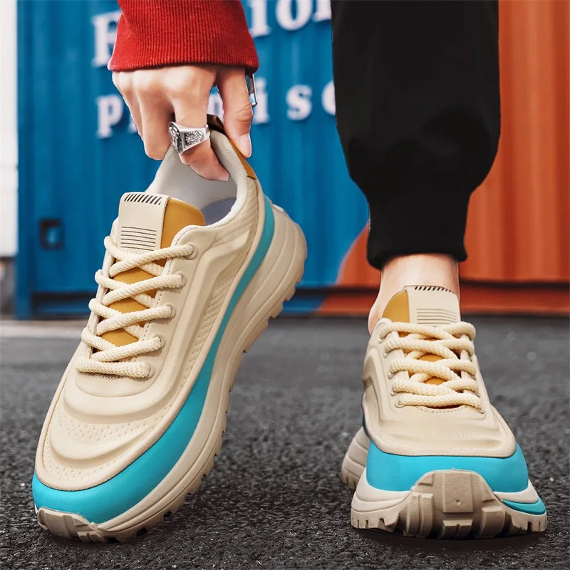 Men Shoes Platform Male Sneakers Fashion Thick Soles Casual Sport Shoes Breathable Height Increased Athletic Shoes Walking Shoes