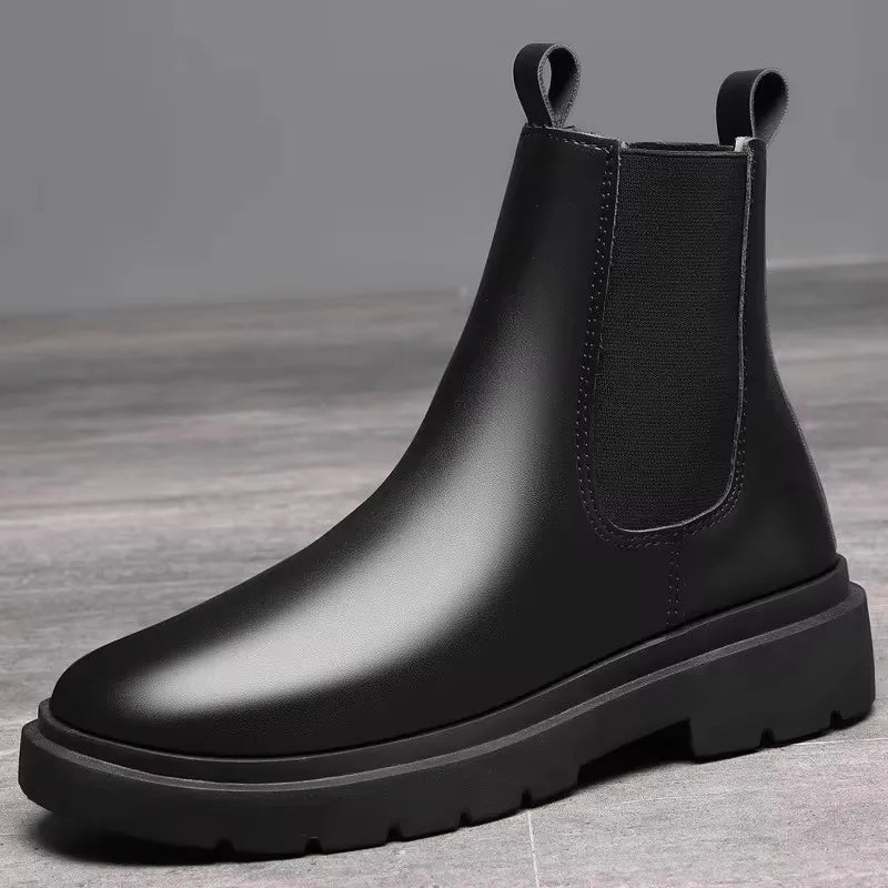 Men's Autumn Chelsea Boots Outdoor high top fashion shoes British style  versatile mid top boot Casual comfortable male shoe