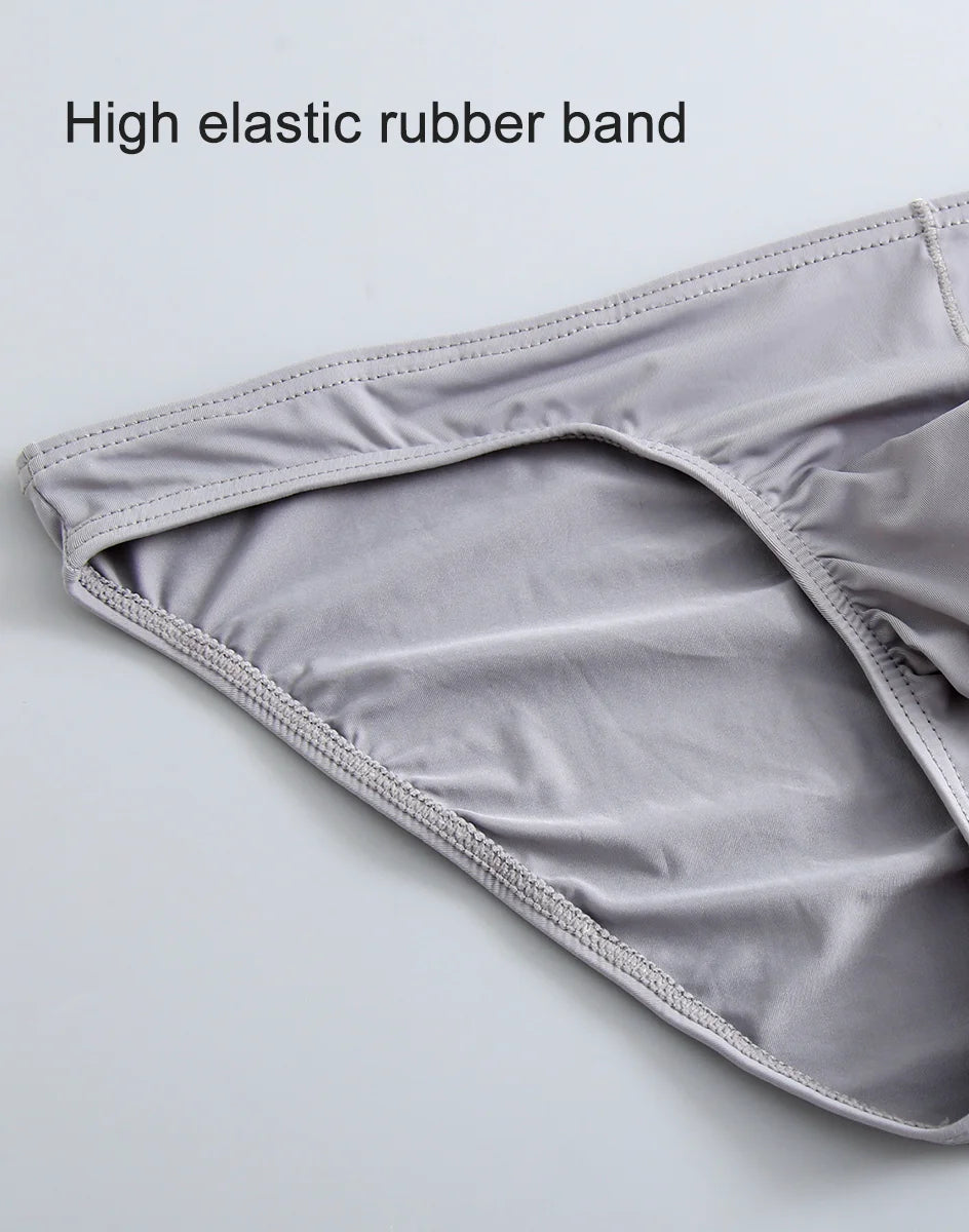 3 Pcs Mens Underwear Briefs Nylon For Men bulge with Pouch hombre slips Red Boys pack lot Breathable and sexy Male Panties