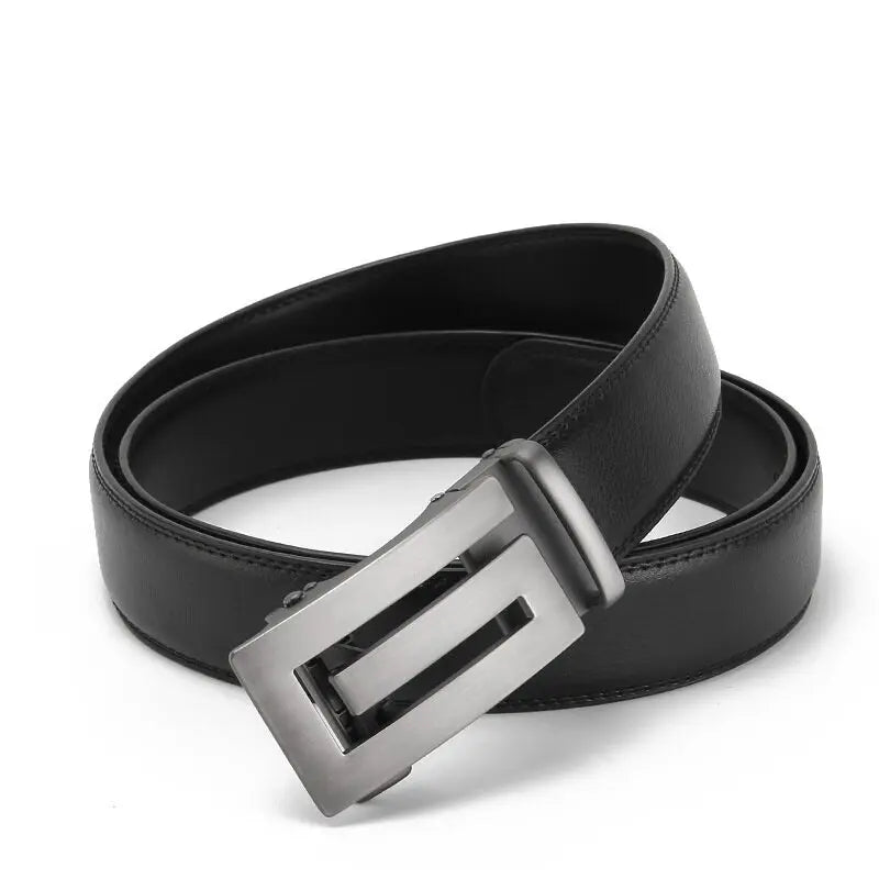 Belts Men Automatic Buckle Design Genuine Leather Belt For Men Luxury Leather Men's High Quality Male belt  110-130cm