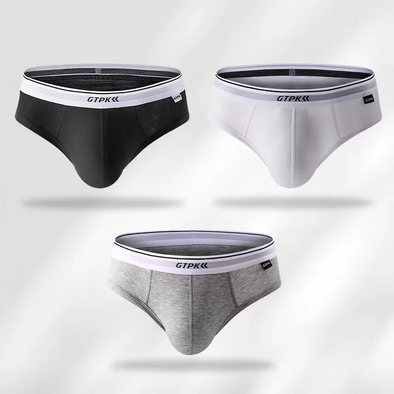 Men's Underwear Triangle Panties Antibacterial Breathable Soft Comfortable Youth Briefs Mid Rise U Bulge Pouch Underpants Homme
