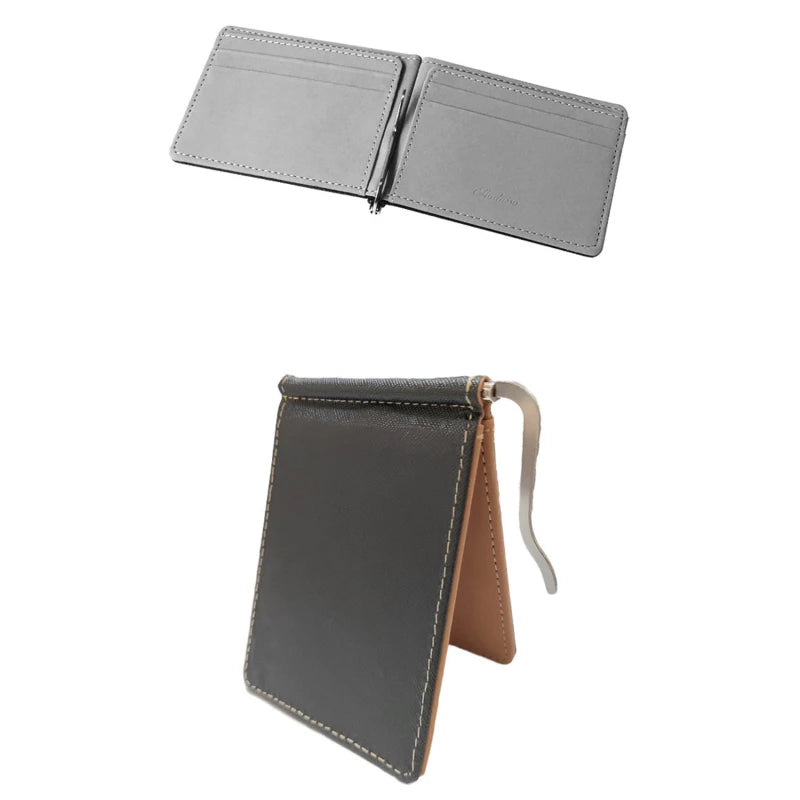Fashion Men Wallet Short Skin Wallets Purses PU Leather Money Clips Sollid Thin Wallet Men Purse ID Credit Card Cash Holder