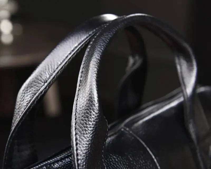 Business Laptop Bag Genuine Handbags Male Travel Briefcases Men High Quality Cowhide Leather Messenger Bags