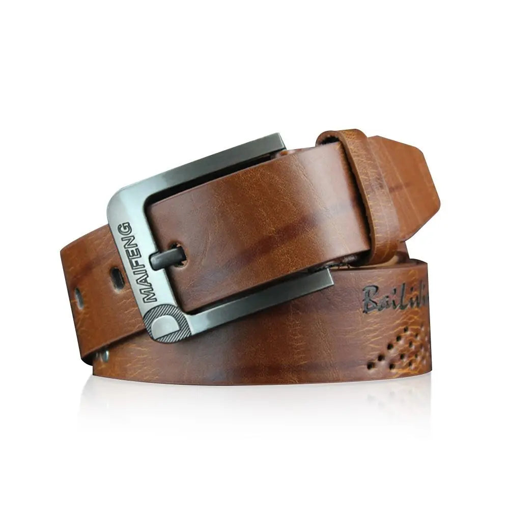 Men's Genuine Leather Belt Luxury High Quality Classic Buckle Business Cowboy Vintage Waistband Alloy Belts