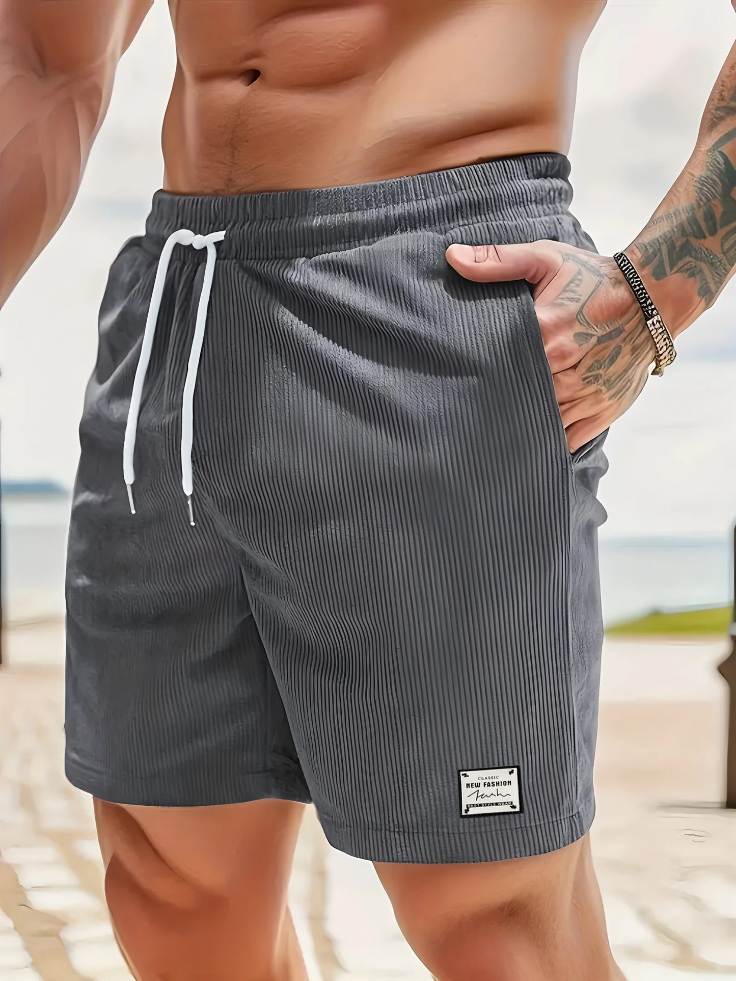 Summer New Arrival Sports Short Men New Comfortable Elastic Waist Clothing Male Breathable Short Trousers，Casual Shorts for  Men
