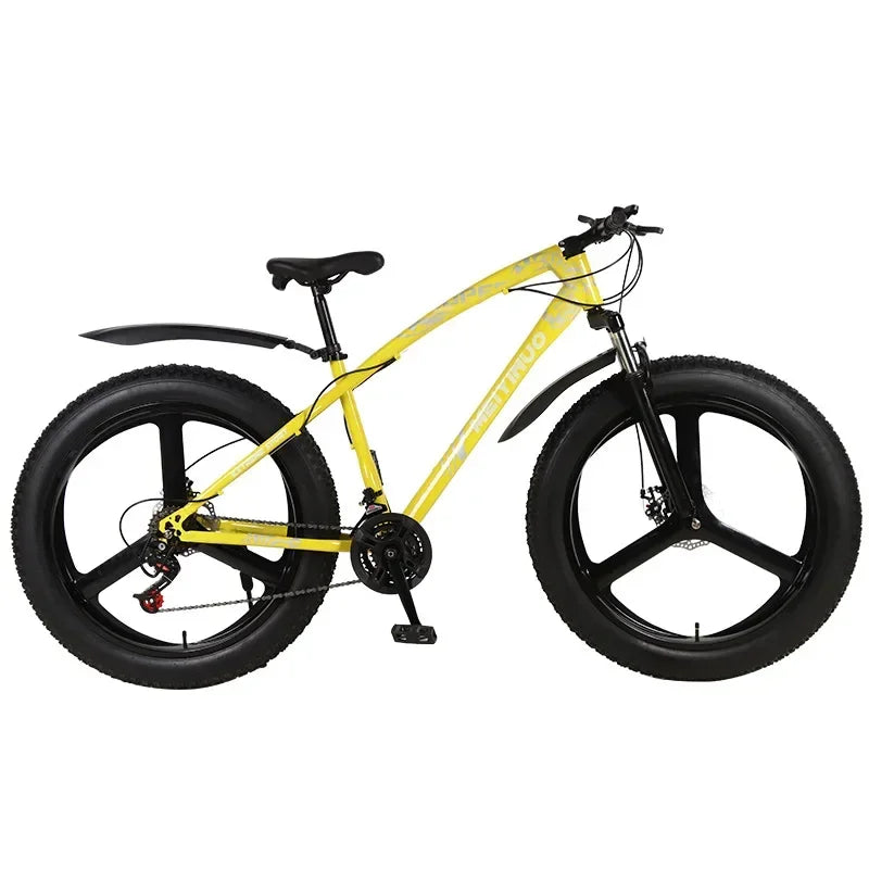 A Snowmobile 26 Inch Double Disc Wide Tires off-Road Speed Bike Adult Knight Bicycle Mountain Bike