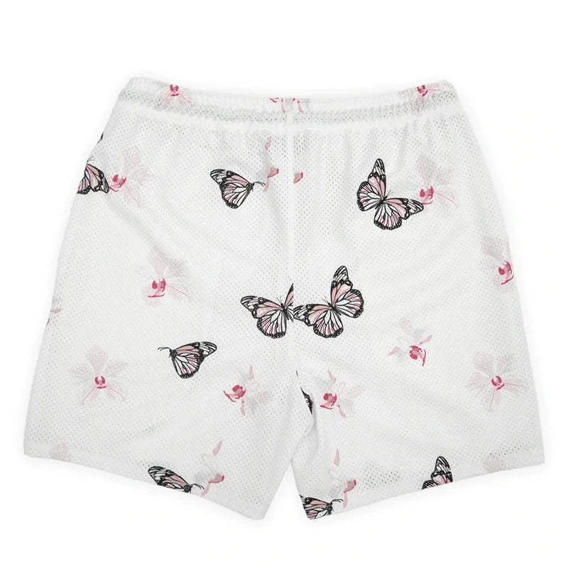 Summer New men short pant Rose Design Casual Shorts Street Hip Hop Fitness Polyester Fast Dry Breathable Embroidery Men Shorts