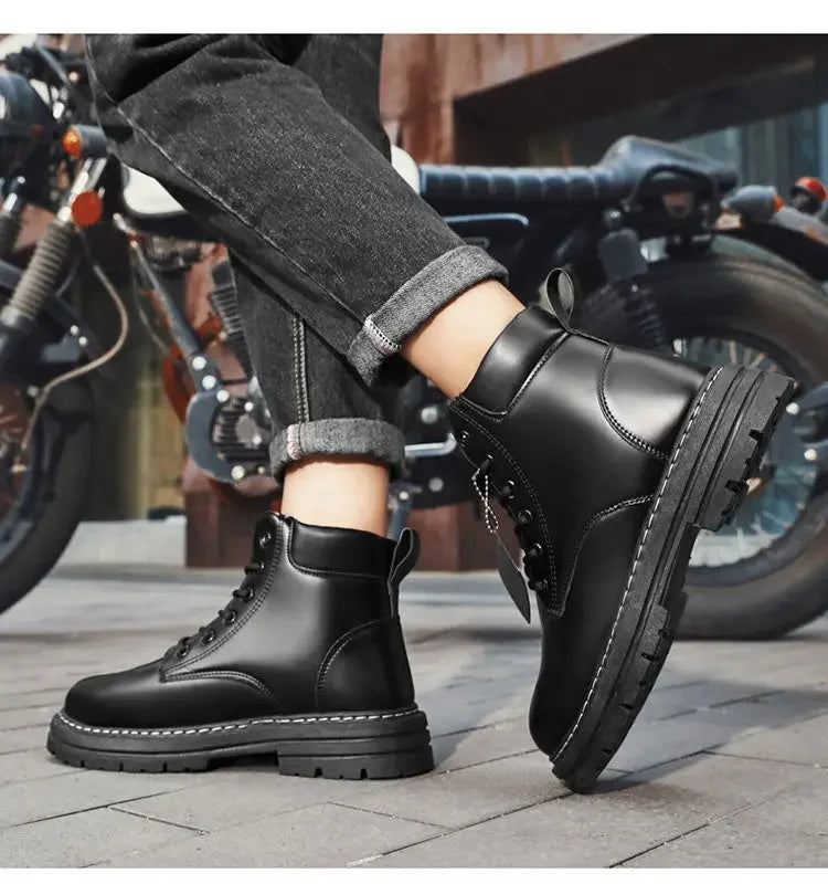 Men's Footwear Resistant Waterproof High-top Motorcycle Boots Soft Bottom Work Clothes Anti-slip Yellow Boots Men Cowboy Boots