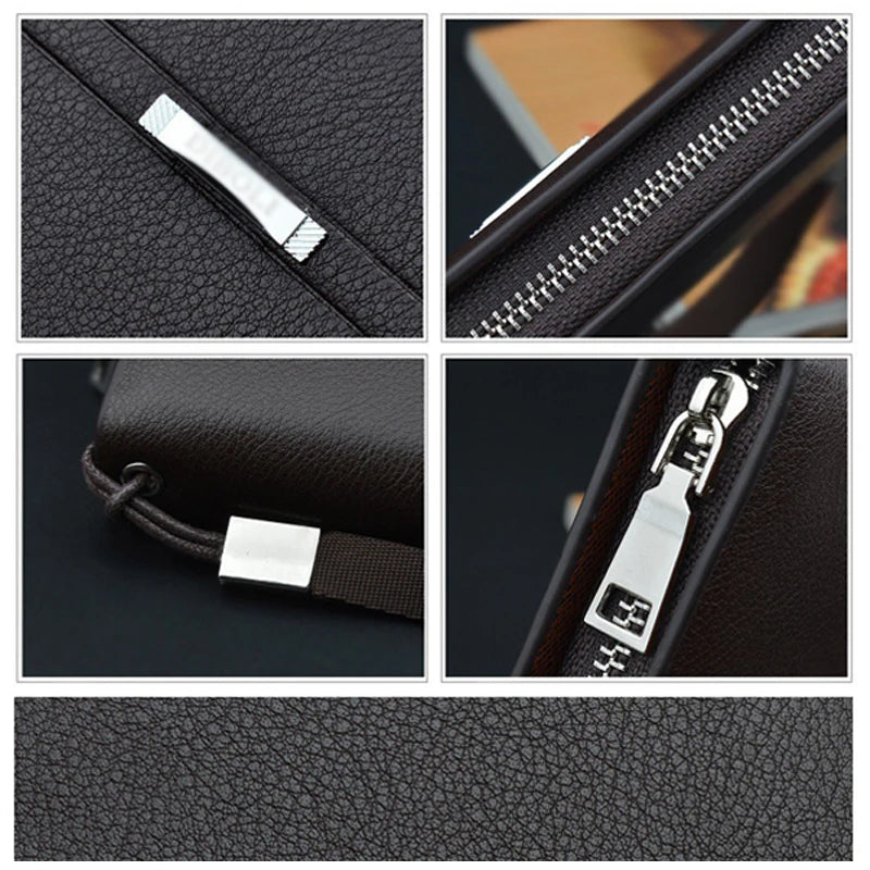 Men's Leather Long Wallet - Business Clutch with Phone Slot & Card Holder, Large Capacity Gift for Dad/Husband/Boyfriend