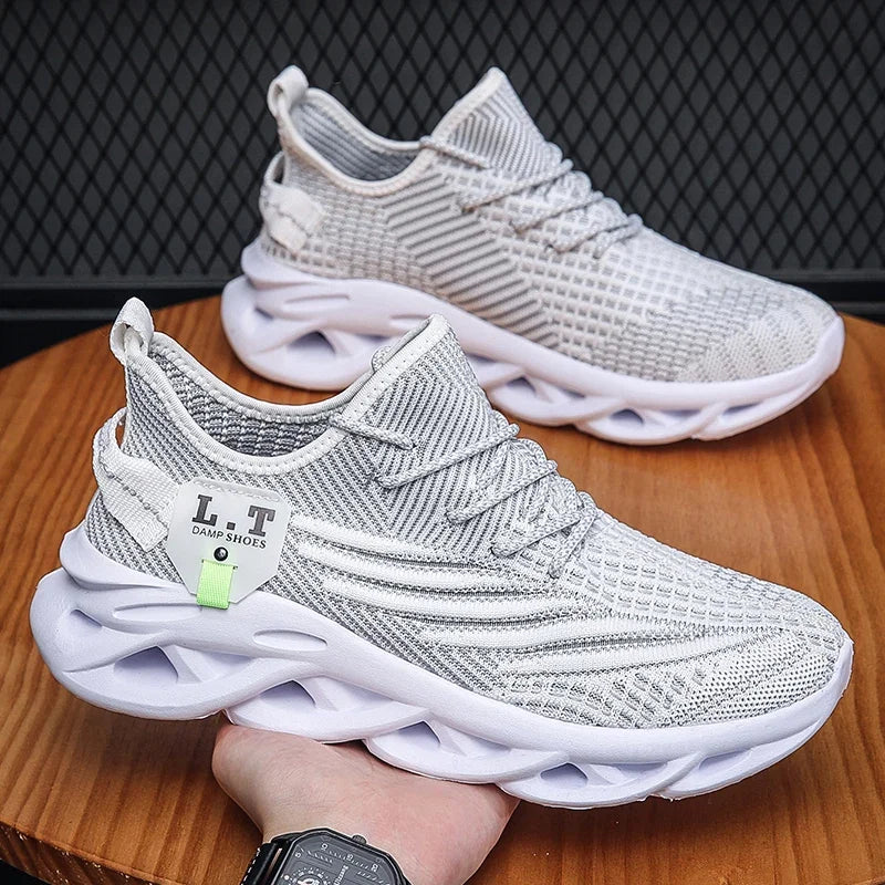 Tennis Shoes for Men's Street Fashion Trend Versatile Mesh Knitting Breathable Luxury Design Casual Shoes Men's White Sneakers