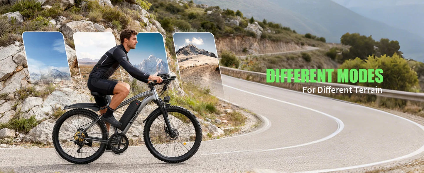 7-Speed E-Bike for Adults, 26" Electric Bicycle 1200W Peak Motor, 55 Miles 25MPH Commuting & Off-Road Electric Mountain Bike,