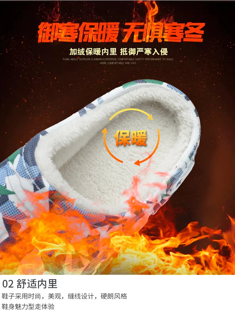 New Men Winter Slippers Indoor Comfortable Warm Slippers Summer Removable Sandals Men Casual Non Slip Plush Fur Slippers for Men