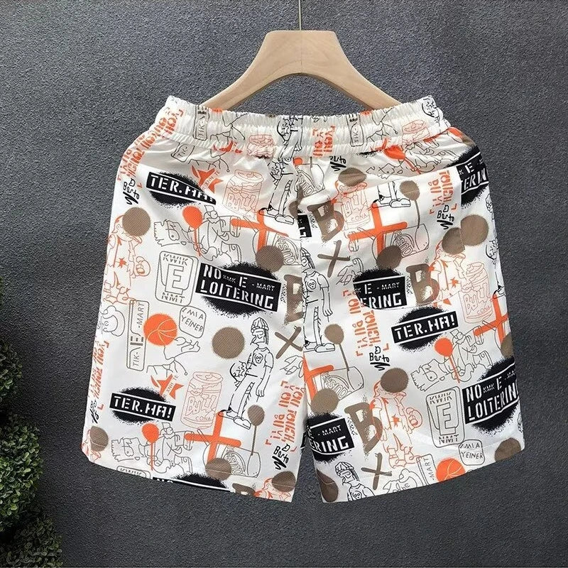 Hip Hop Men's Sports Shorts Summer Fashion White Short Pants Harajuku High Street Men's Clothing Casual Shorts Streetwear 2024