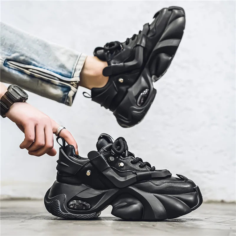 Men's Shoes Luxury Casual Breathable Sneakers for Men Comfortable Low Top Platform Boots for Men Height Increasing Sneakers