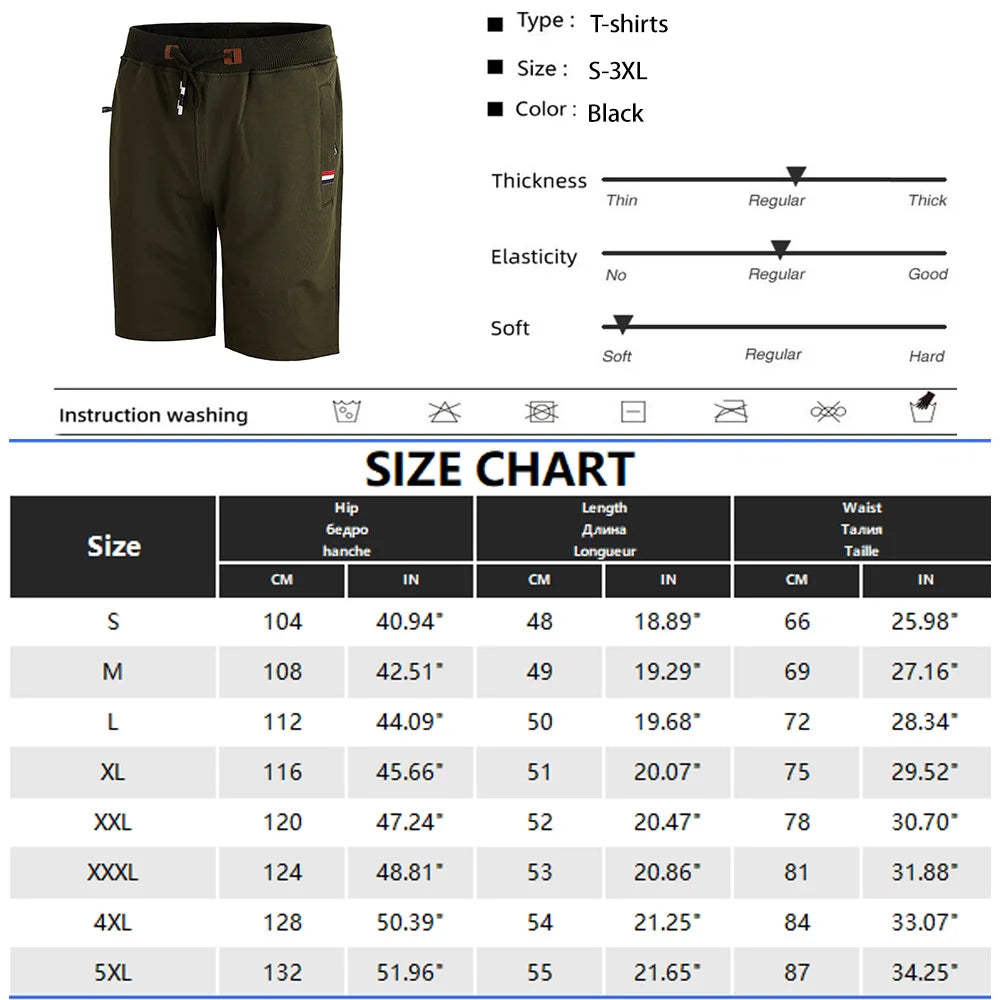 New Men's Shorts Summer Breeches Cotton Casual Sweat Men Hip Hop Streetwear Loose Jogger Shortspocket Beach Short Pants