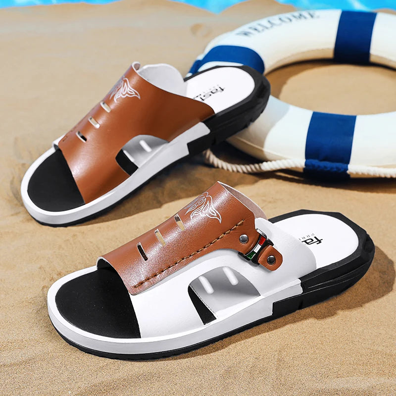Slippers Men's Fashion 2024 New Summer Outdoor Casual Anti slip Men's Sandals Korean Edition Personalized Soft Sole Sandals for