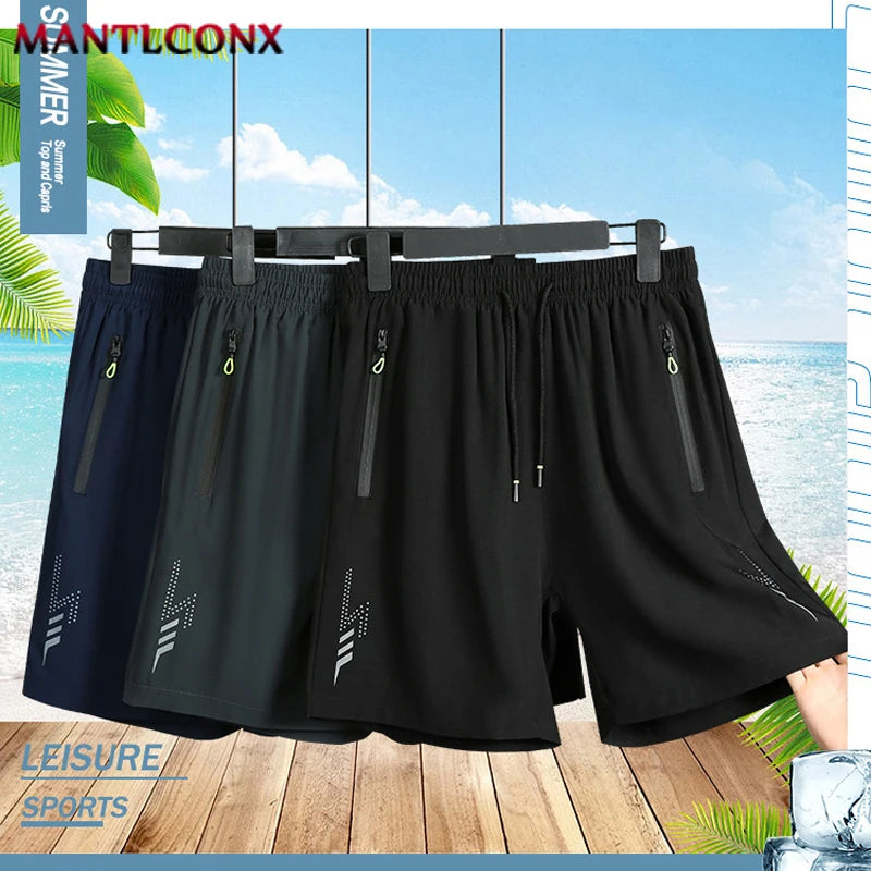Newest Summer Shorts Men Gym Sport Running Fitness Workout Man Short Pants Breathable Quick-drying Drawstring Men's Shorts Black