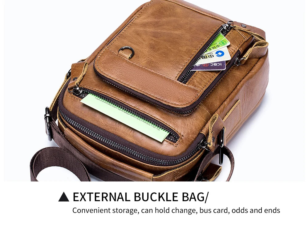 Brand 100% Genuine Leather Men's Shoulder Bags Messenger Bag for Men Crossbody Bags new Small Man Designer Handbag Bolso Male