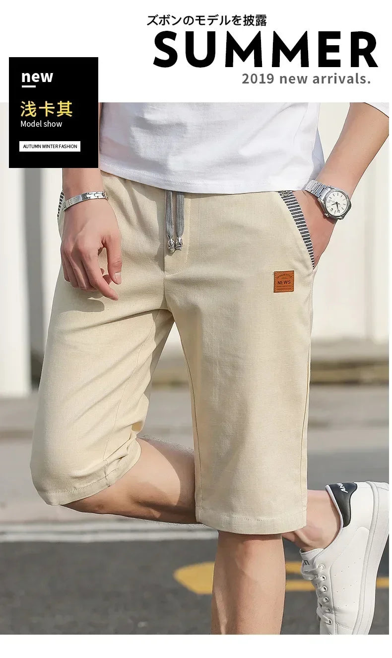 Sport Shorts Man Summer Men's Casual Cotton Linen Shorts Beach Short Pants Male Bermudas Trend Breeches Casual Classic Brand