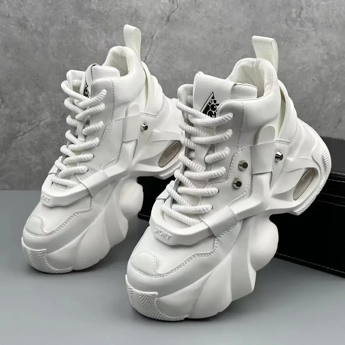 Men's Boots High Top  New Trend Wear-resistant Synthetic Leather Boots Casual Lace Up Height Increasing Fashion Boots 2025