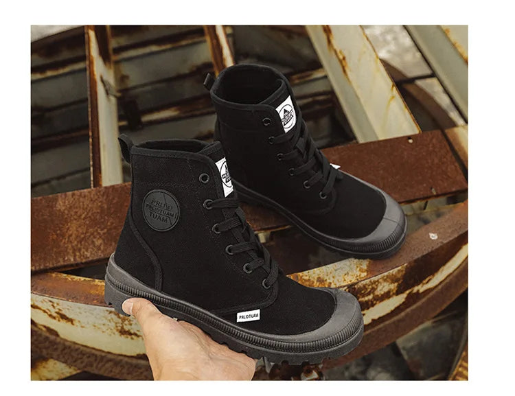New Fashion High-top Mens Boots Outdoor Comfortable Mens Casual Boots Jungle Mountaineering Men Shoes Wide Bottom Platform Boots