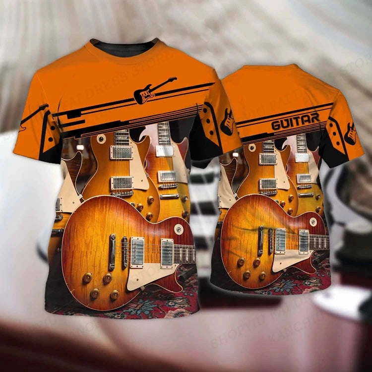Music T shirts Guitar Graphic 3d Print Tshirt Men Women Fashion T-shirt Tops Kids Tshirt Boy Tees Men's Clothing Rock T-shirts