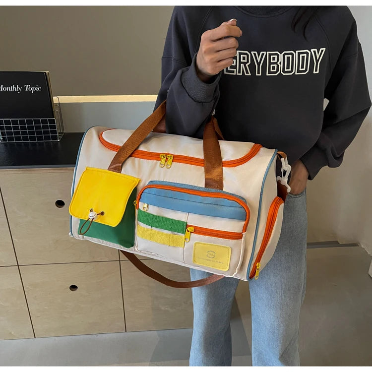 Travel Bag, Duffel Bag Cosmetics Bag, Professional Fitness Bag, Yoga Swimming Training Backpack, Satchel Shoulder Crossbody Tote Bag, Suitable for Men and Women