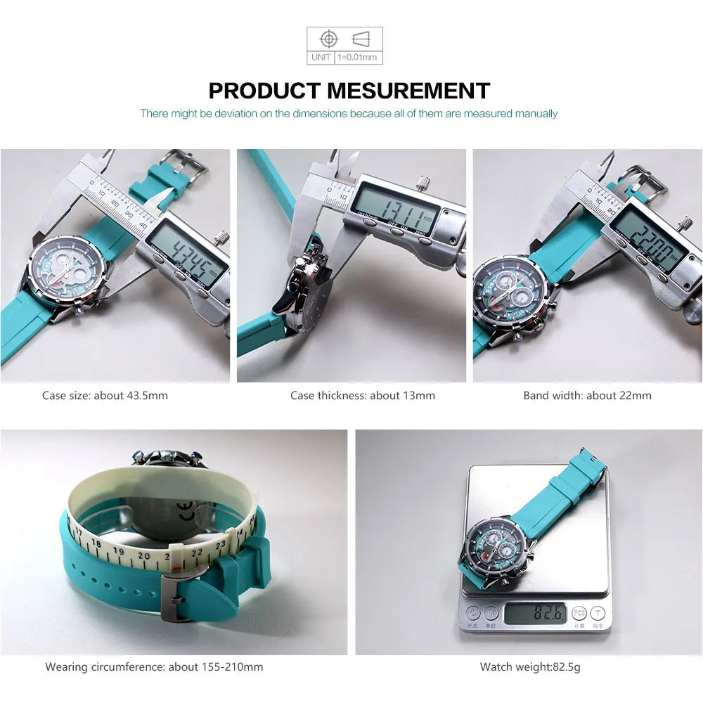 MEGIR New Sport Watches for Men Fashion Chronograph Quartz Wristwatch with Silicone Strap Luminous Hands Calendar Waterproof