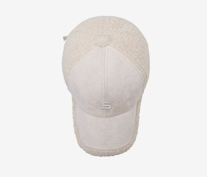Baseball caps, outdoor warm caps, teddy velvet embroidered cold caps, stylish with warm hats